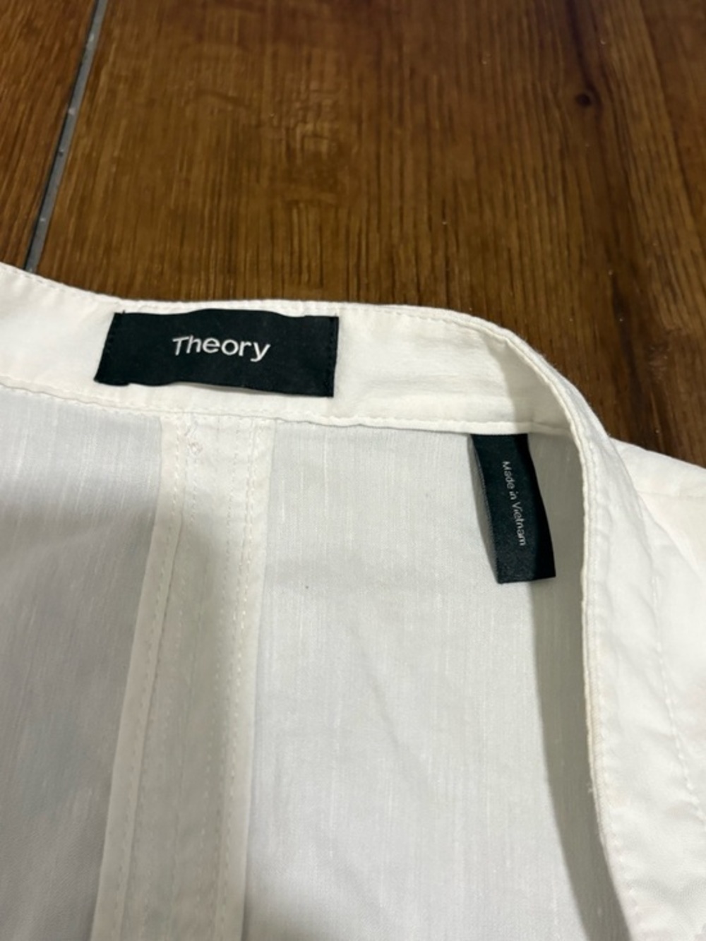 Theory Eco Crunch Wash White Open Front Linen Blend Blazer Small - Picture 6 of 6